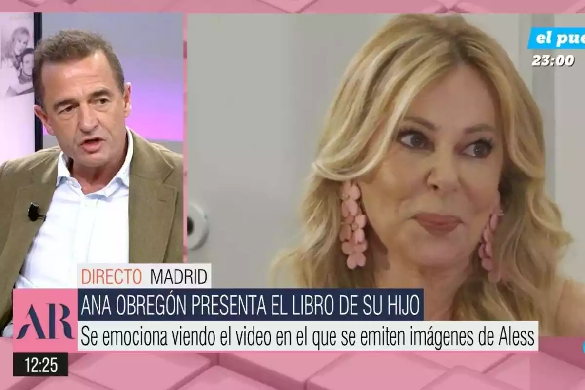Captura de 'El Programa de Ana Rosa' con Ana Obregón llorando y Alessandro Lequio enfadado