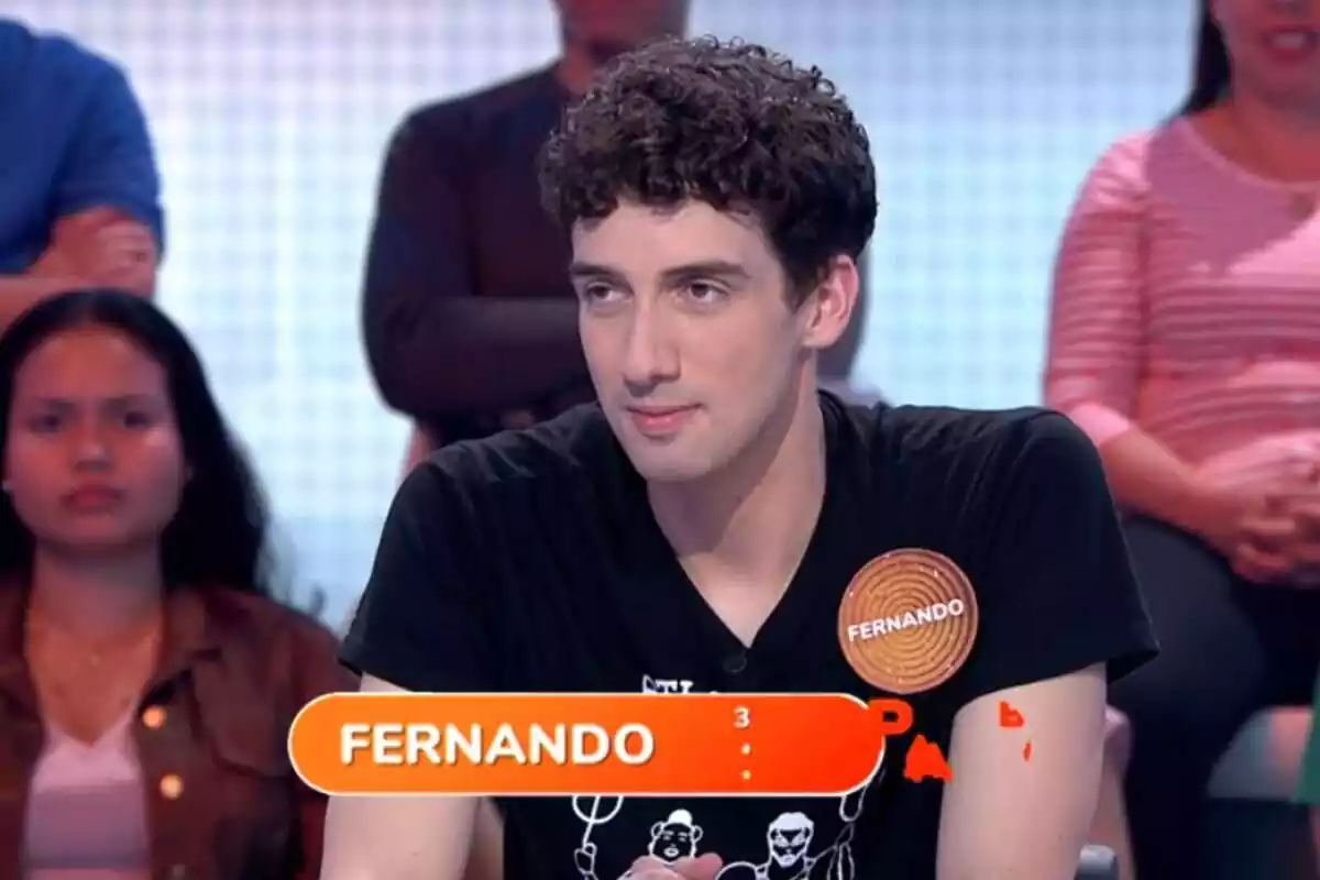 Captura de 'Pasapalabra' con uno de sus concursantes, Fernando, serio