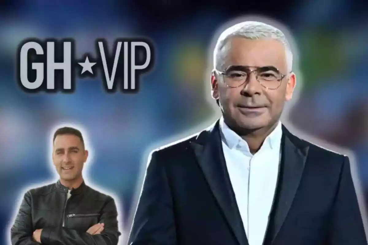Montaje de Manel Ferrer junto a Jorge Javier Vázquez y el logo de 'Gran Hermano VIP' de 2019