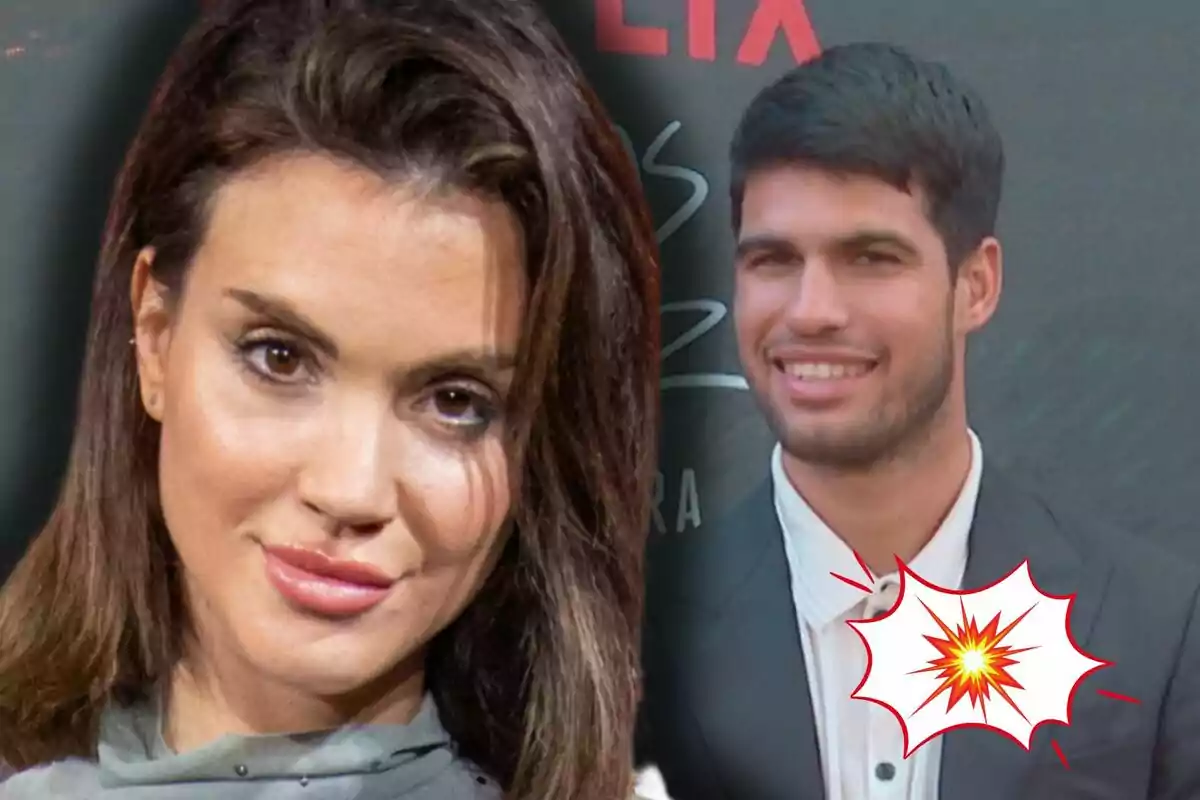 Melodie Peñalver y Carlos Alcaraz posan juntas en un evento con un fondo que tiene el logo de Netflix. Melodie Peñalver y Carlos Alcaraz posan juntas en un evento con un fondo que tiene el logo de Netflix.
