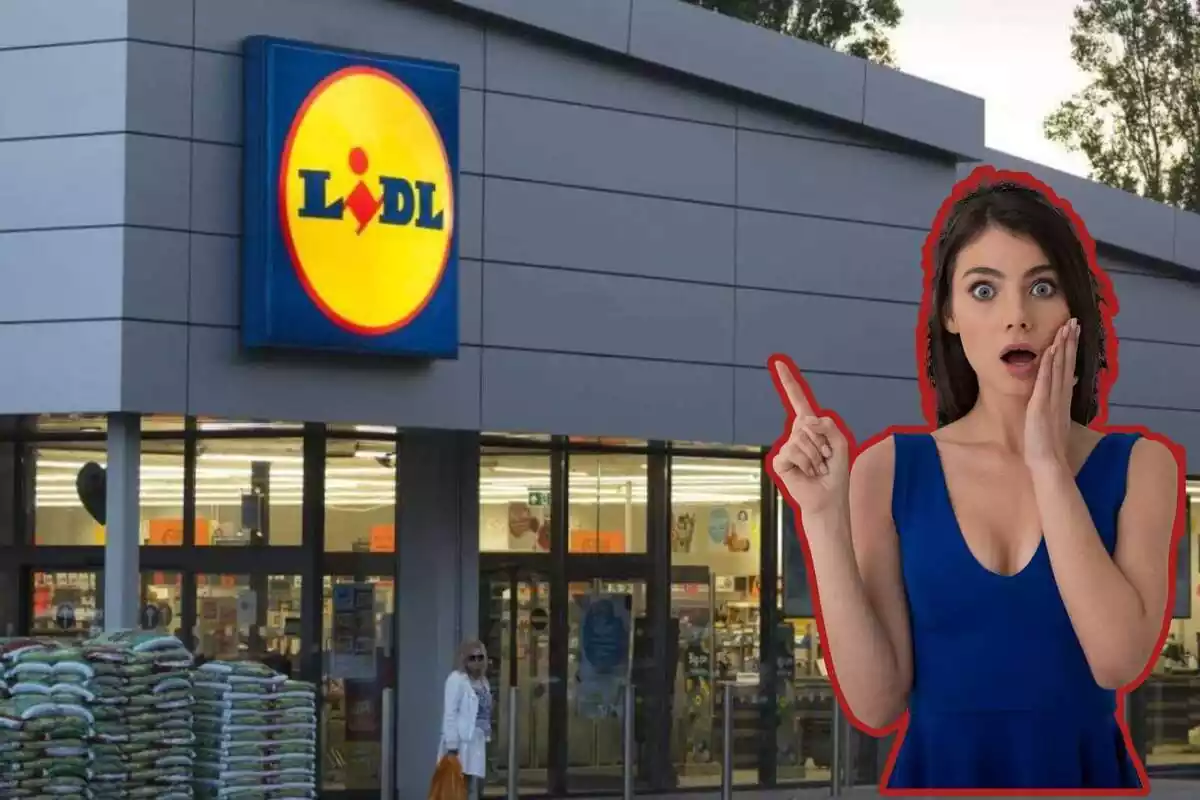 Mujer sorprendida a las puertas de Lidl